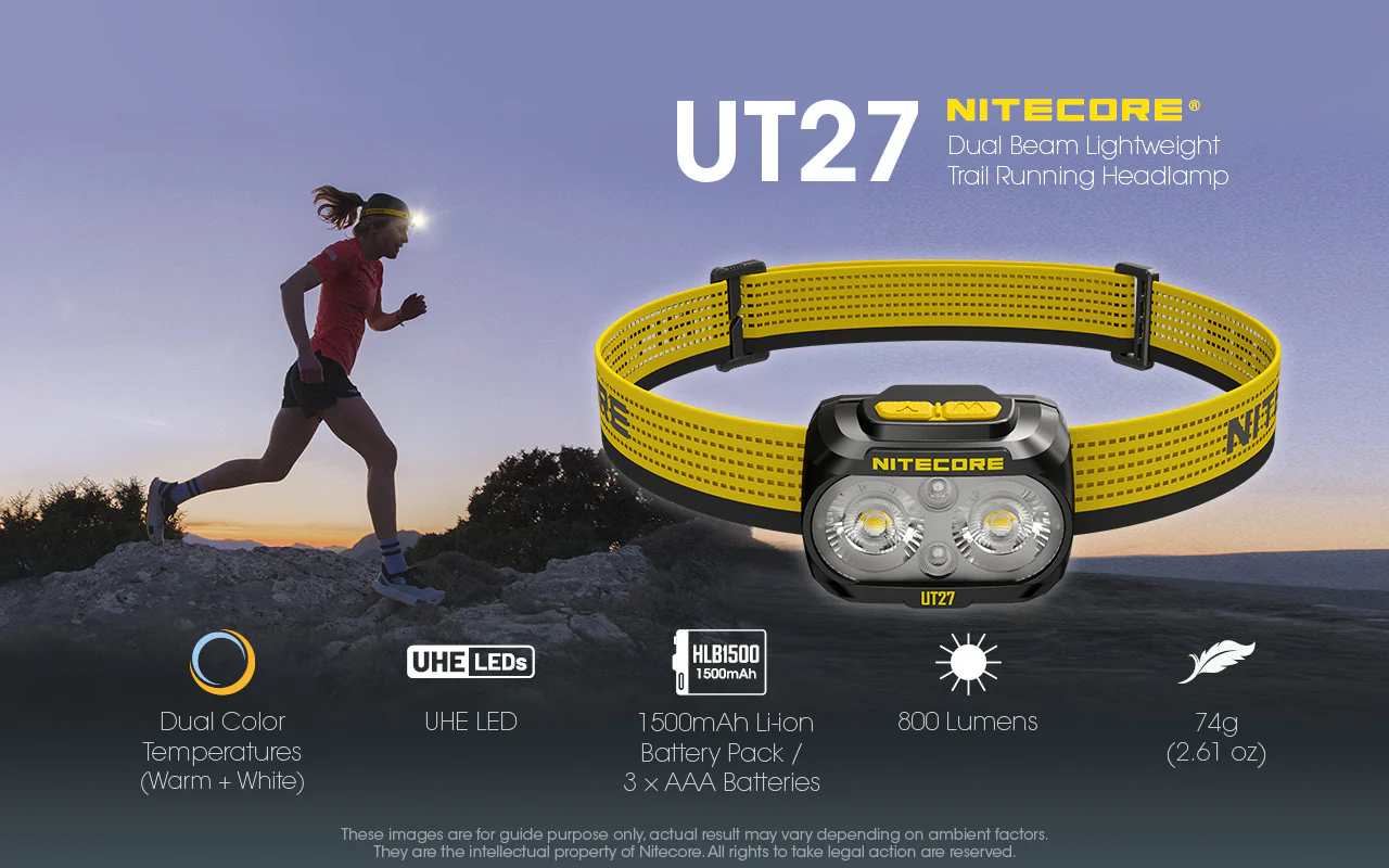Nitecore UT27 Pro 800 lumen Rechargeable Running Headlamp - Includes Extra HLB-1500 Battery - Image 3